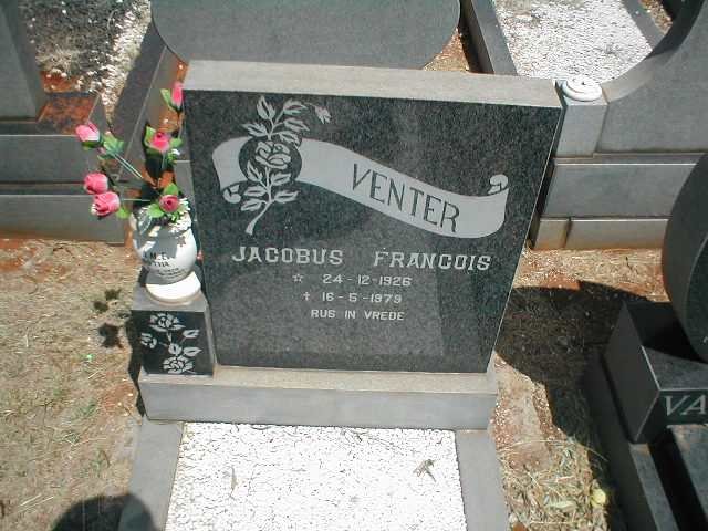 VENTER Jacobus Francois 1926-1979