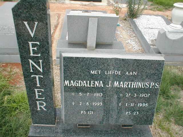 VENTER Marthinus P.S. 1907-1995 &amp; Magdalena 1913-1993