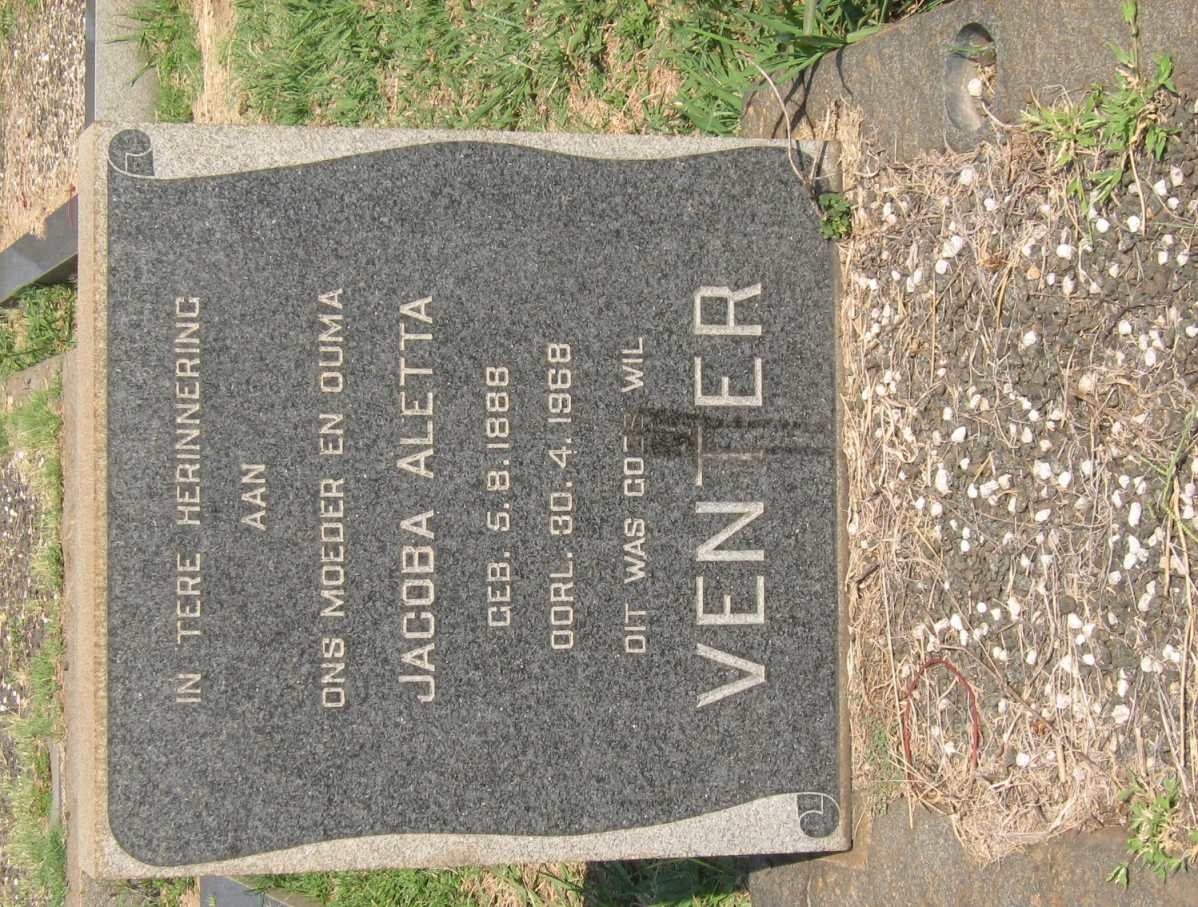 VENTER Jacoba Aletta 1888-1968