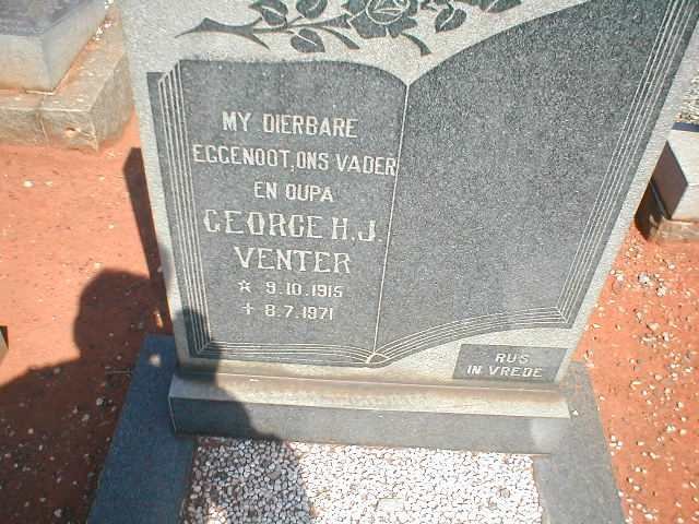 VENTER George H.J. 1915-1971
