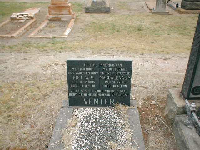 VENTER Piet W.S. 1885-1918 :: VENTER Magdalena J.M. 1911-1919