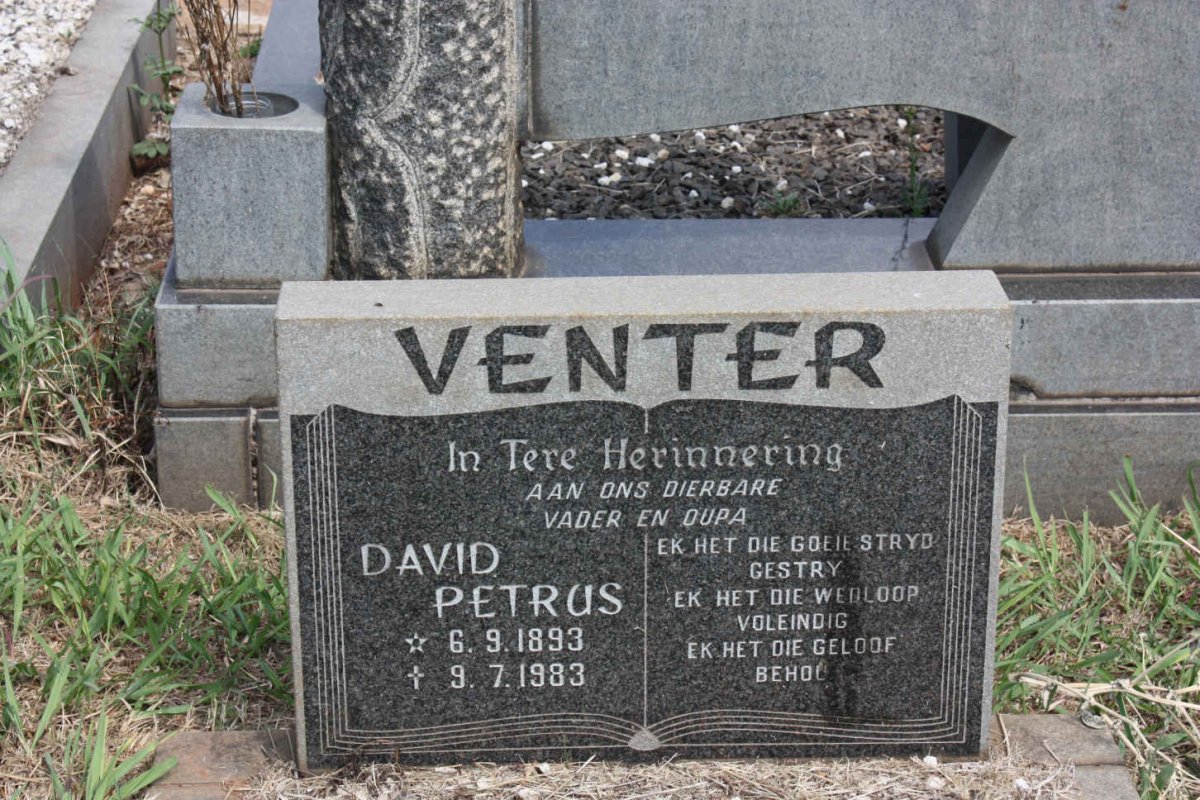 VENTER David Petrus 1893-1983