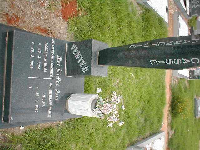 VENTER Cassie 1943- &amp; Hannetjie 1944-1994