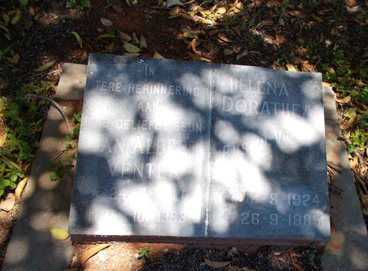 VENTER Jan Albert 1921-1963 &amp; Helena Dorothea 1924-1985