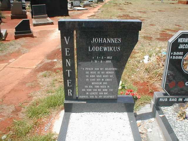 VENTER Johannes Lodewikus 1952-1999