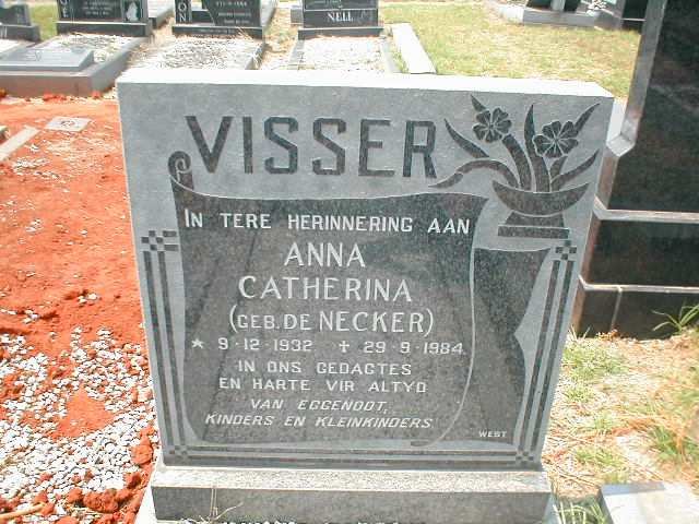 VISSER Anna Catherina nee DE NECKER 1932-1984
