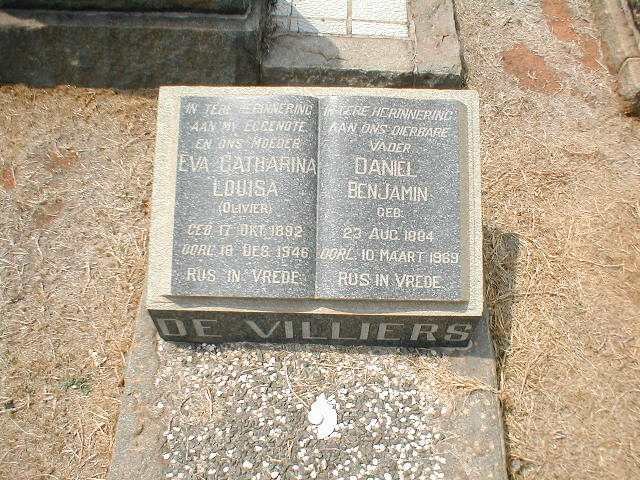 VILLIERS Daniel Benjamin, de 1884-1969 &amp; Eva Catharina Louisa OLIVIER  1892-1946
