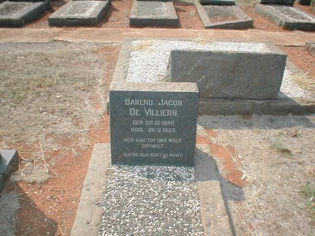 VILLIERS Barend Jacob, de 1940-1953