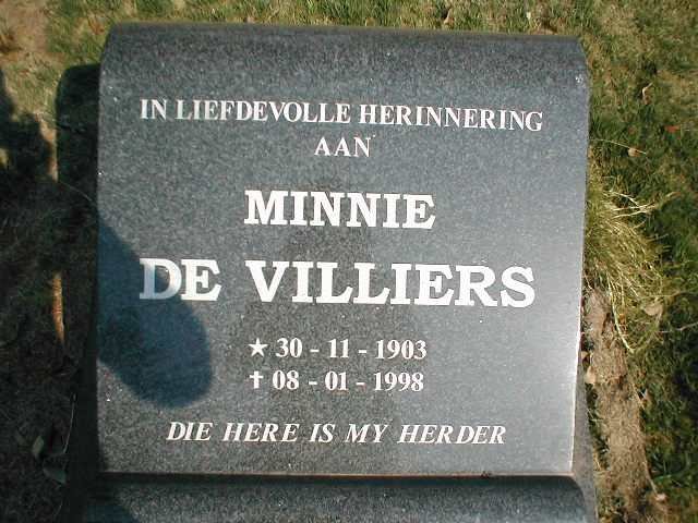 VILLIERS Minnie, de 1903-1998