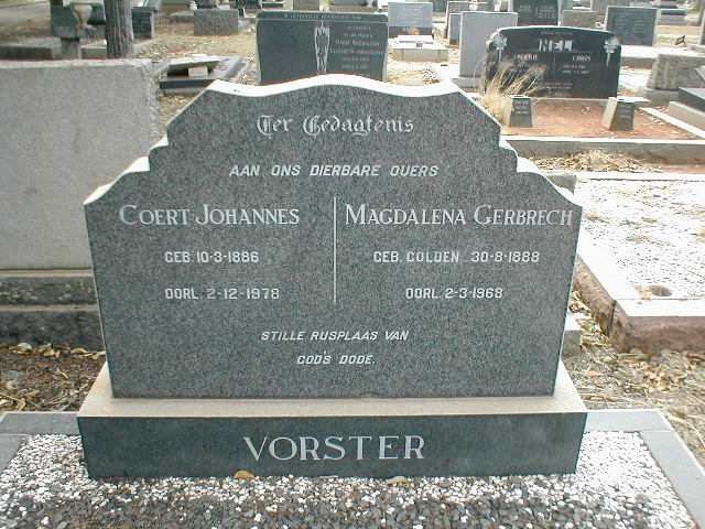VORSTER Coert Johannes 1886-1978 &amp; Magdalena Gerbrech GOLDEN 1888-1968