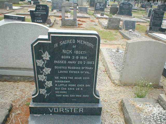 VORSTER Nick 1914-1967