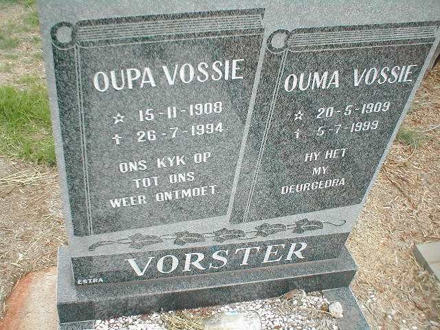VORSTER ? 1908-1994 &amp; ? 1909-1999