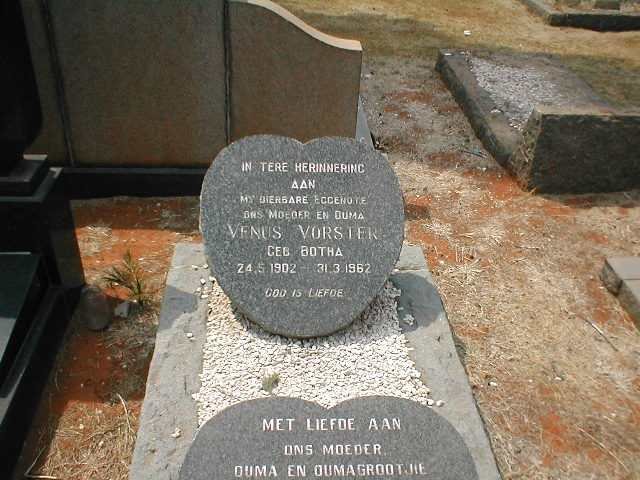 VORSTER Venus nee BOTHA 1902-1962