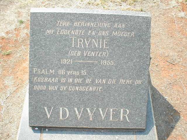 VYVER Trynie, v.d. nee VENTER 1921-1955
