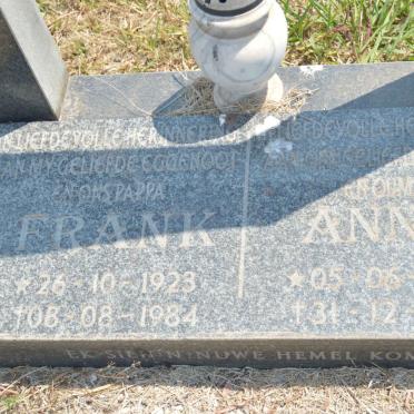 WALT Frank, van der 1923-1984 &amp; Anna 1929-2006