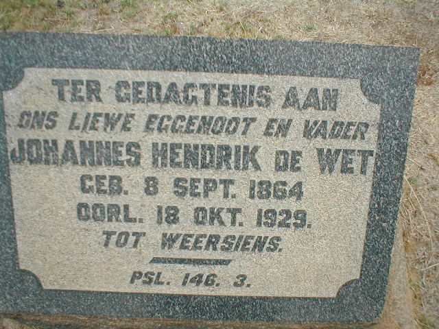 WET Johannes Hendrik, de 1864-1929