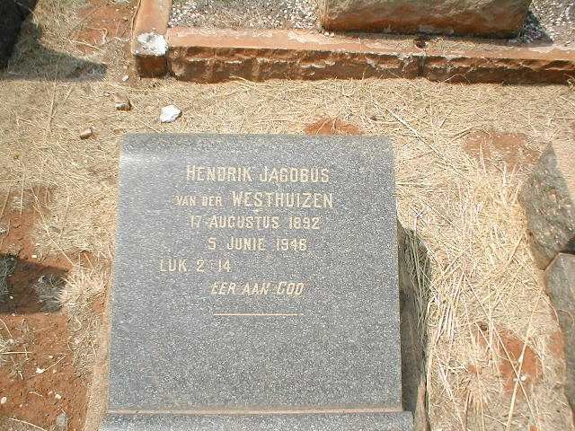 WESTHUIZEN Hendrik Jacobus, van der 1892-1946