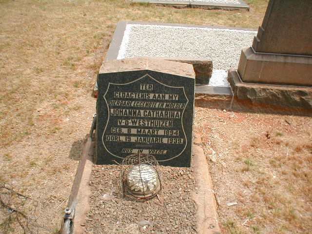WESTHUIZEN Johanna Catharina, v.d. 1894-1939