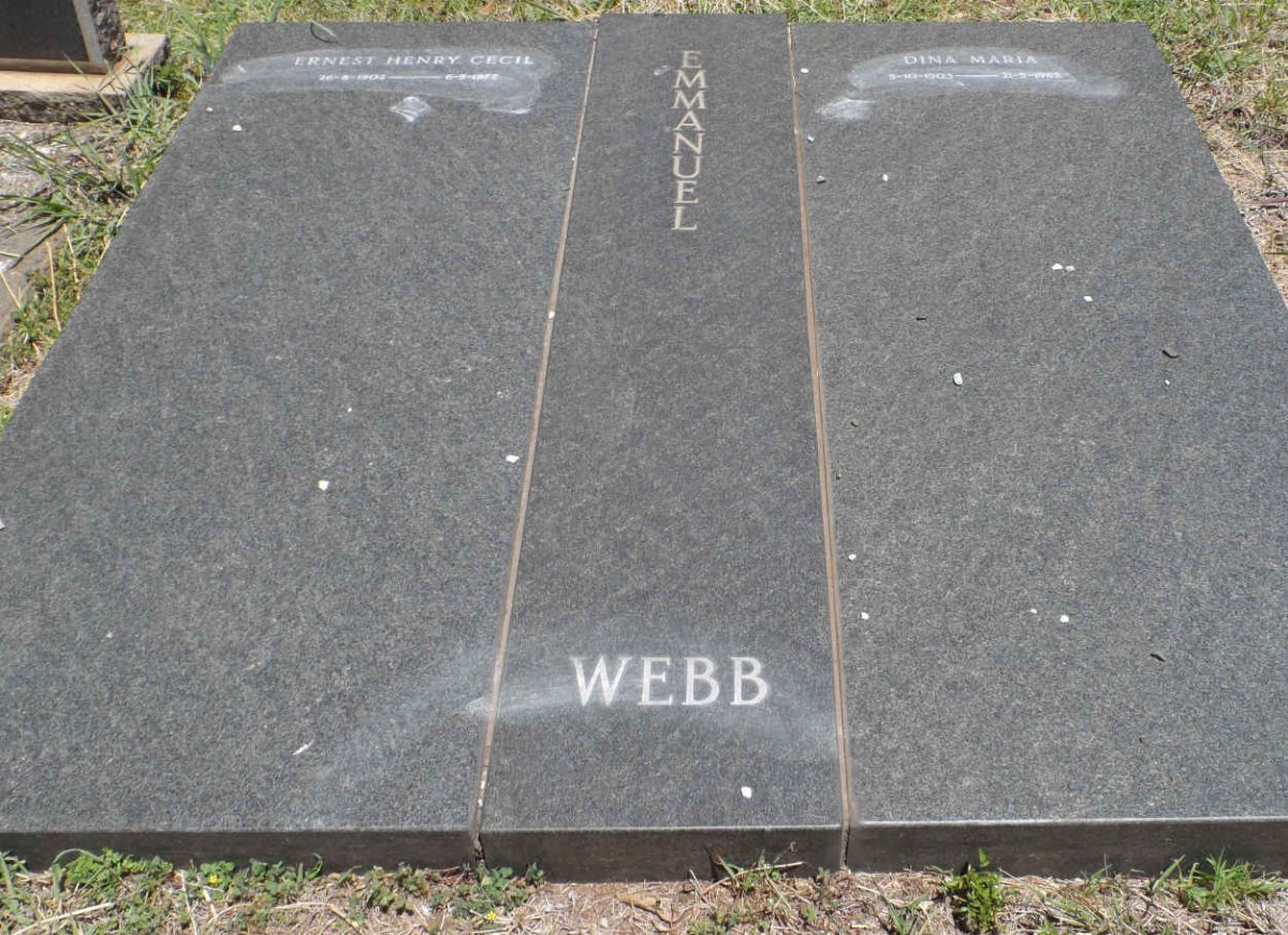 WEBB Ernest Henry Cecil 1902-1977 &amp; Dina Maria 1903-1962