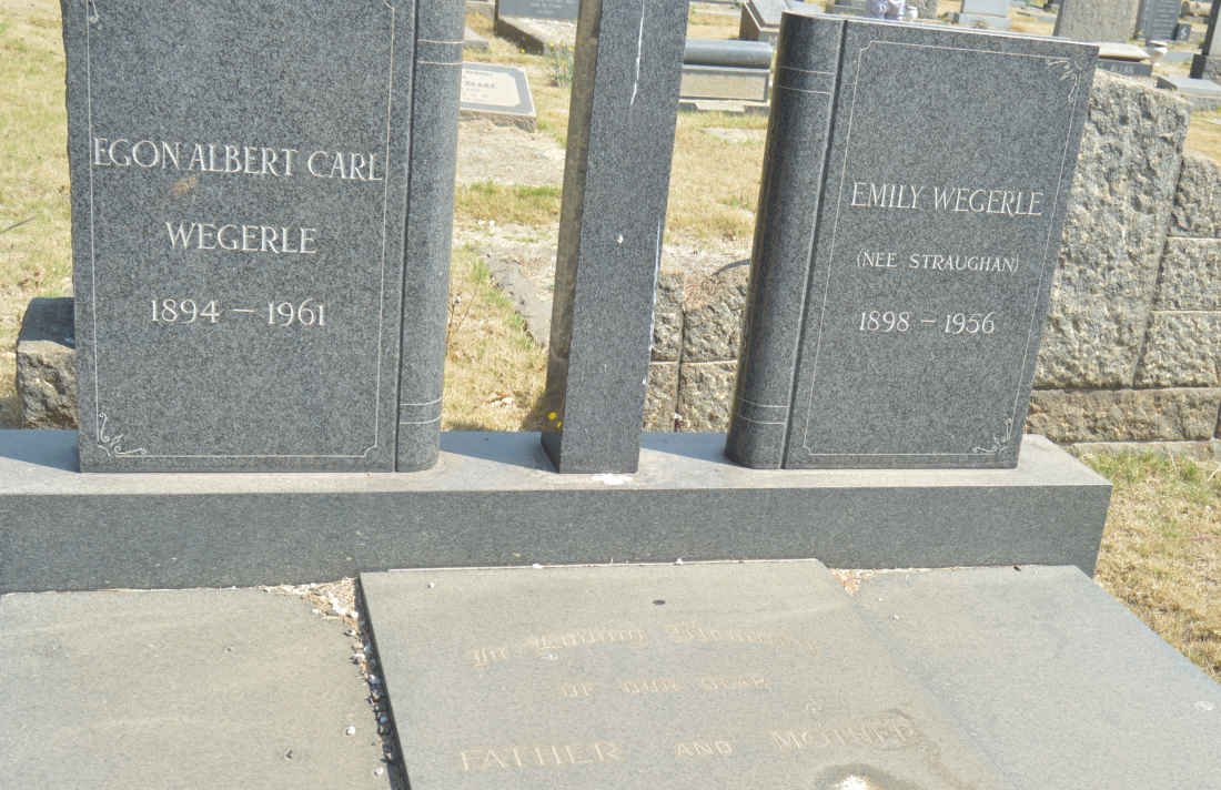 WEGERLE Egon Albert Carl 1894-1961 &amp; Emily STRAUGHAN 1898-1956