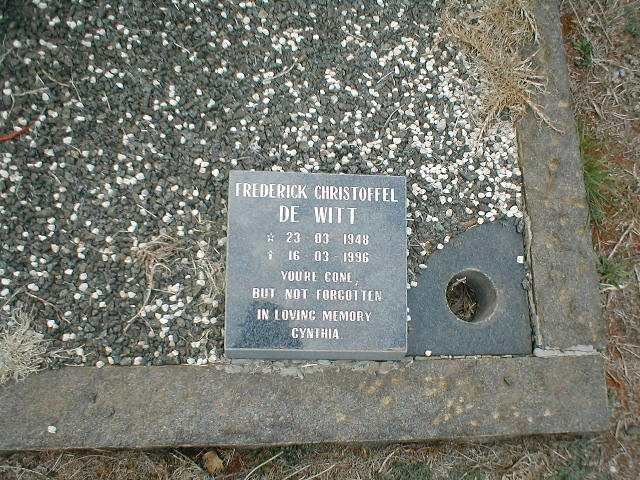 WITT Frederick Christoffel, de 1948-1996