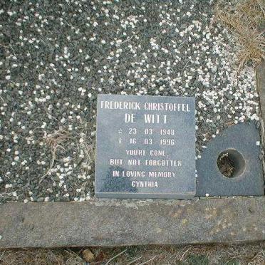 WITT Frederick Christoffel, de 1948-1996