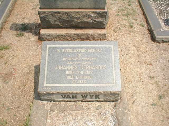 WYK Johannes Gerhardus, van 1907-1946