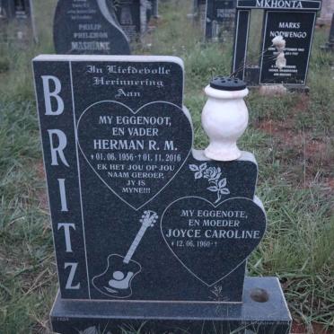 BRITZ Herman R.M. 1956-2016 & Joyce Caroline 1960-