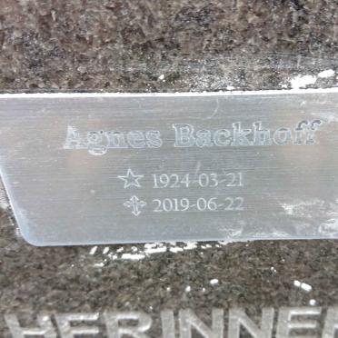 BACKHOFF Agnes 1924-2019