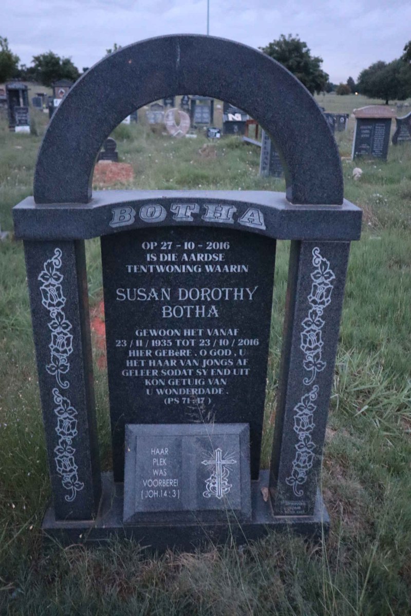BOTHA Susan Dorothy 1935-2016