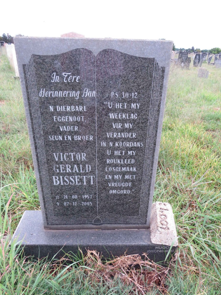 BISSETT Victor Gerald 1957-2005