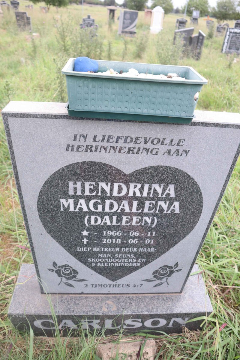 CARLSON Hendrina Magdalena 1966-2018