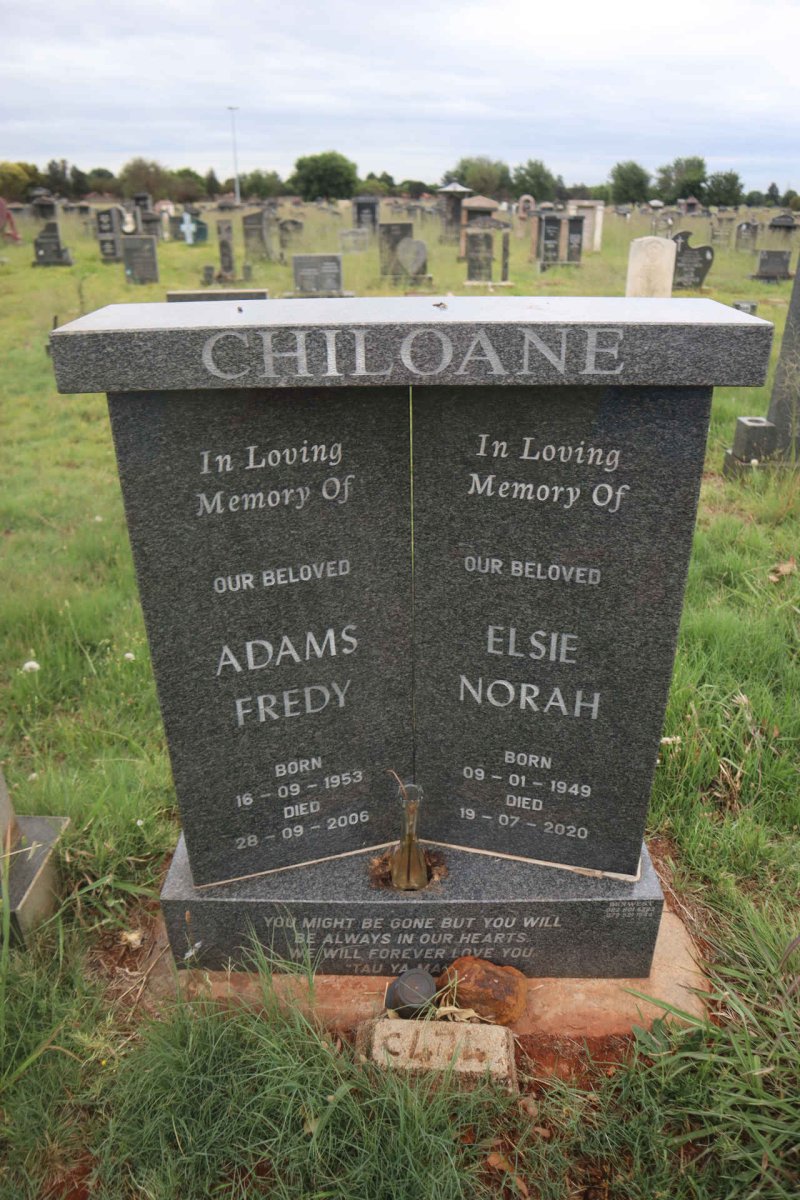 CHILOANE Adams Fredy 1953-2006 & Elsie Norah 1949-2020