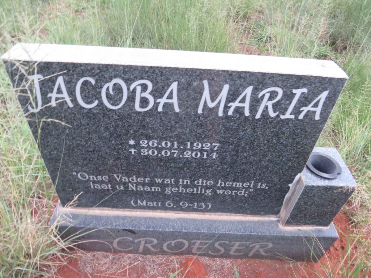 CROESER Jacoba Maria 1927-2014