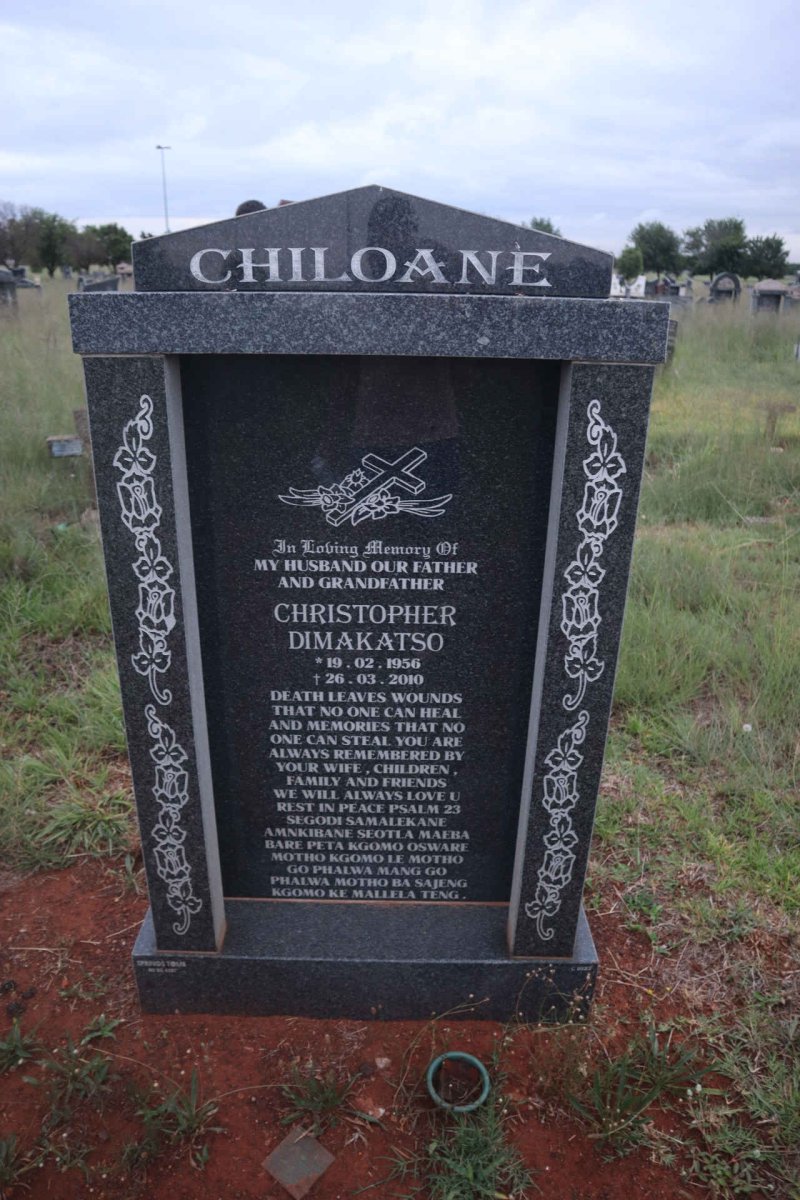 CHILOANE Chistopher Dimakatso 1956-2010