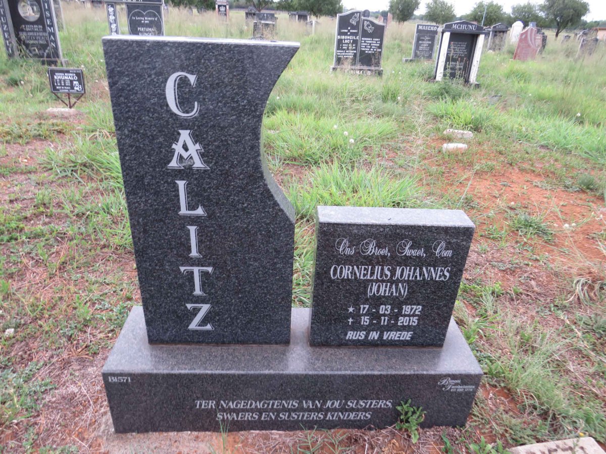 CALITZ Cornelius Johannes 1972-2015