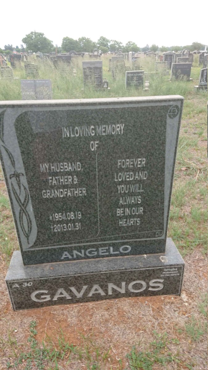 GAVANOS Angelo 1954-2013
