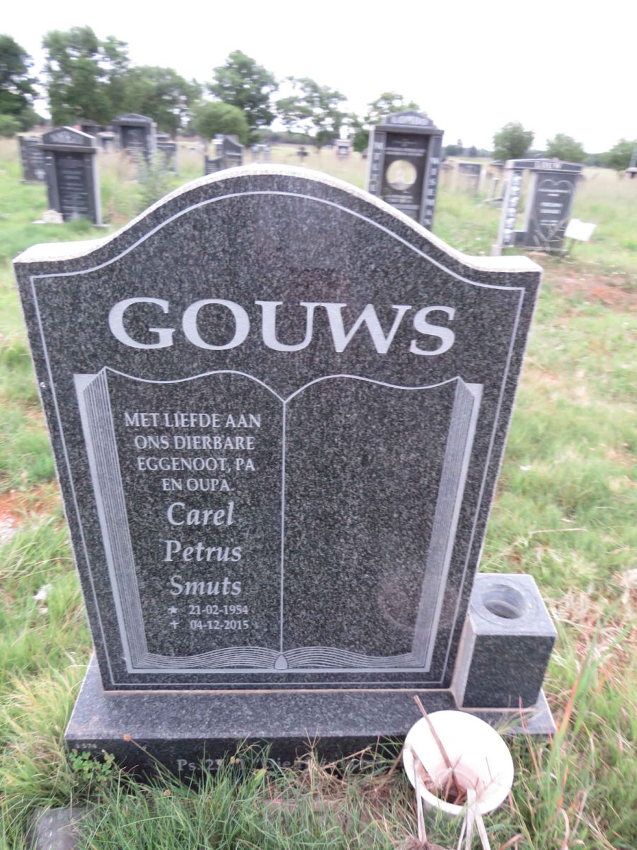 GOUWS Carel Petrus Smuts 1954-2015