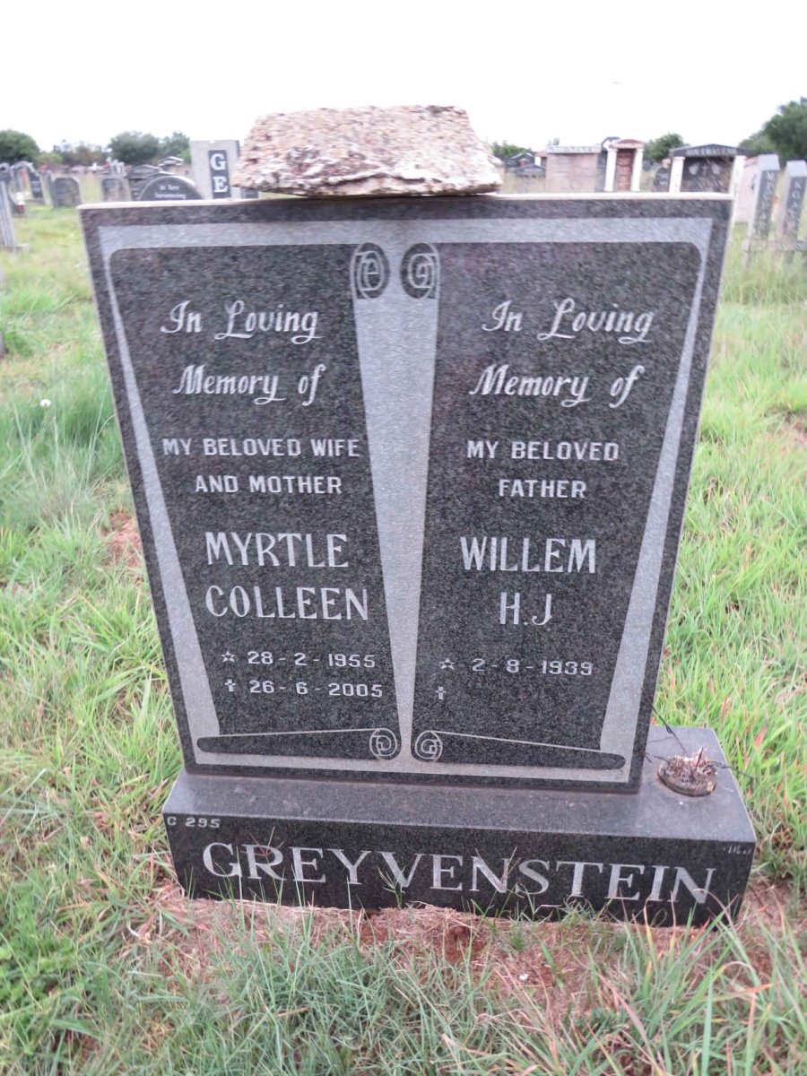 GREYVENSTEIN Willem H.J. 1939- & Myrtle Colleen 1955-2005