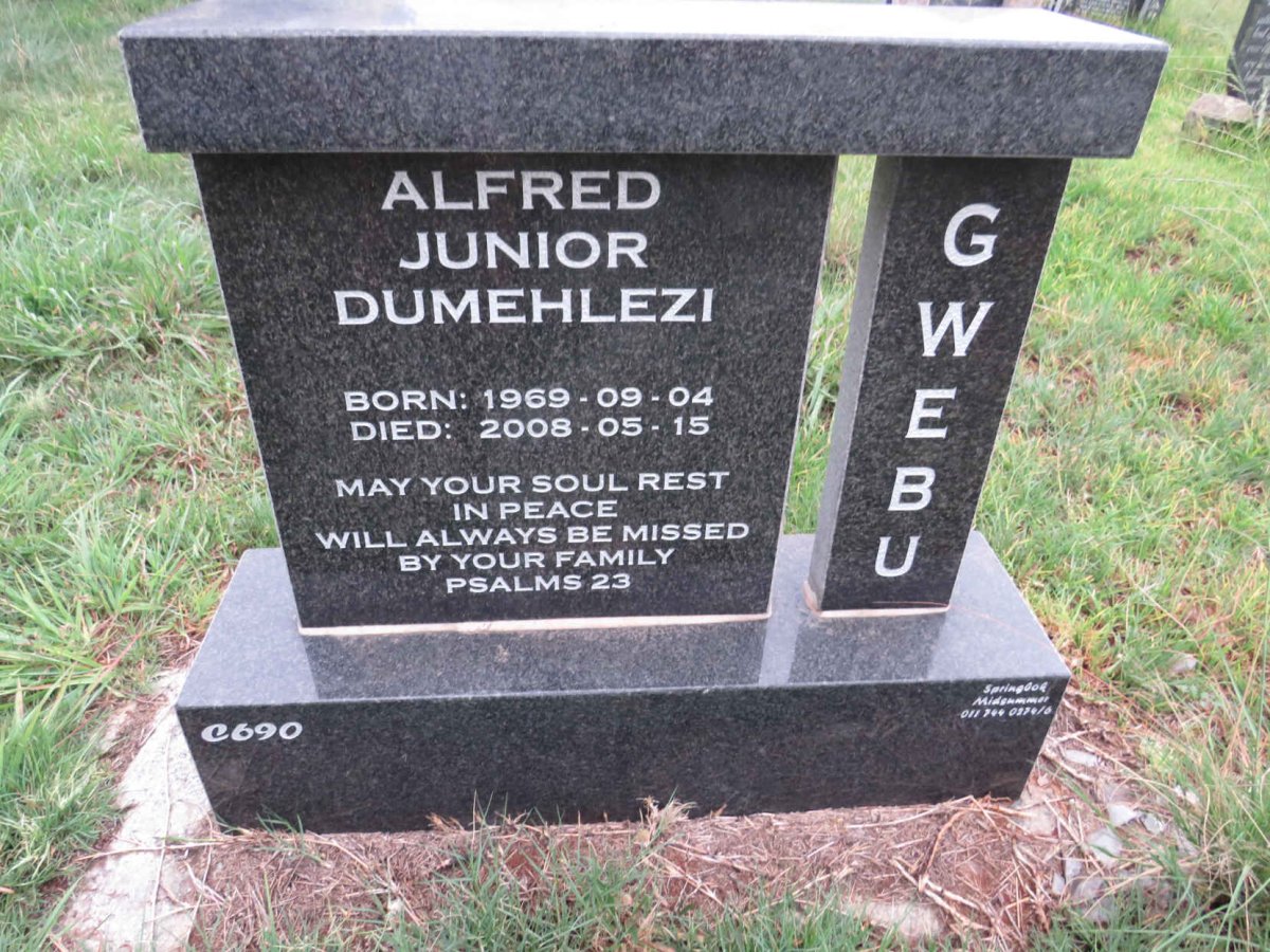GWEBU Alfred Junior Dumehlezi 1969-2008