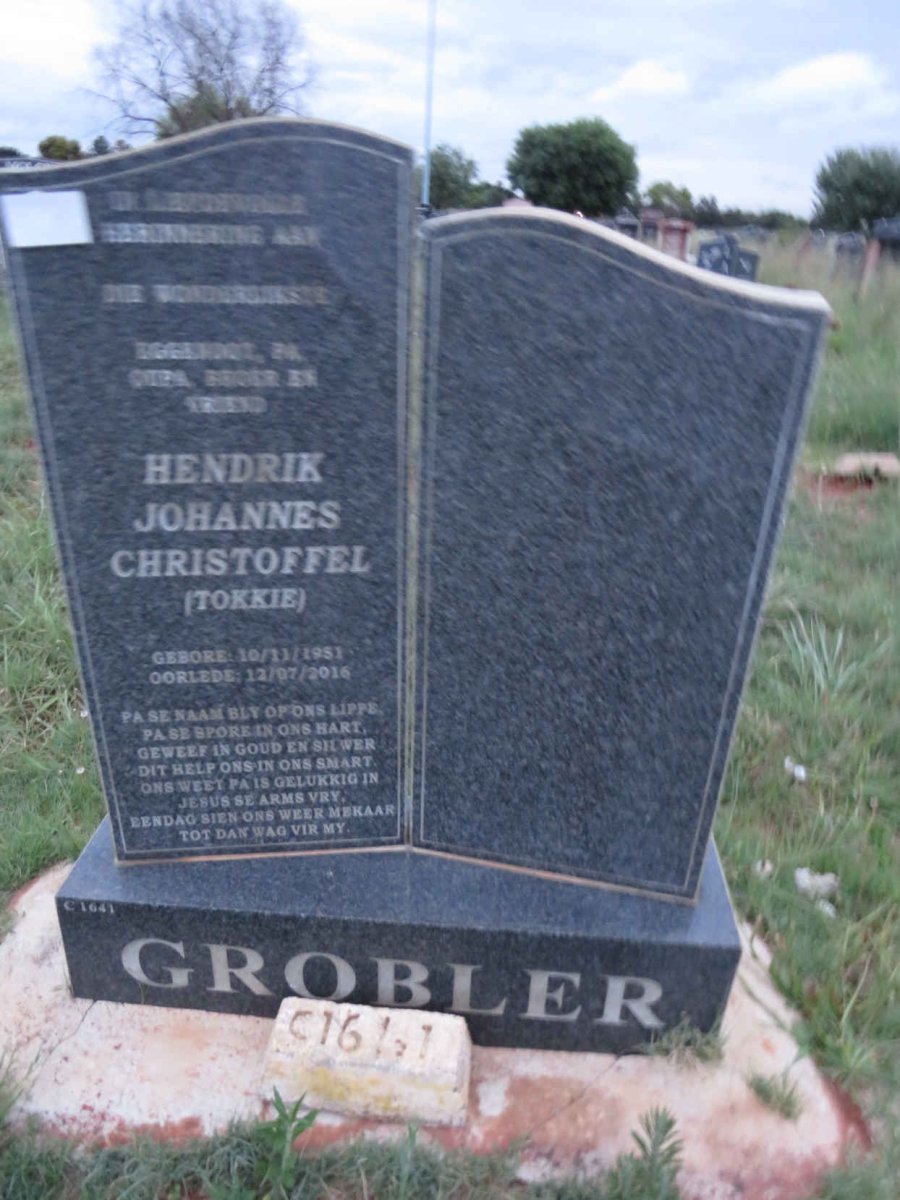 GROBLER Hendrik Johannes Christoffel 1951-2016