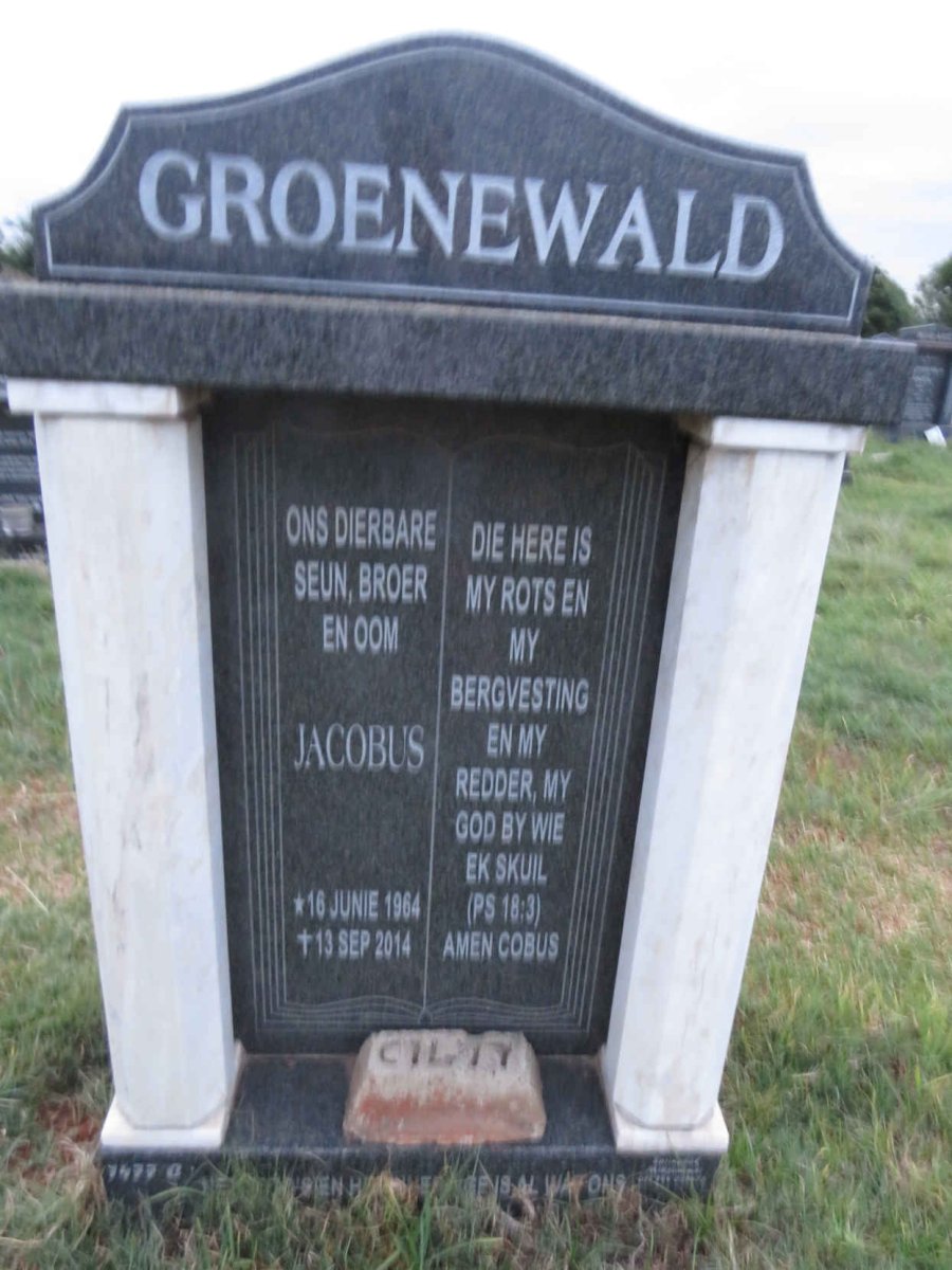 GROENEWALD Jacobus 1964-2014