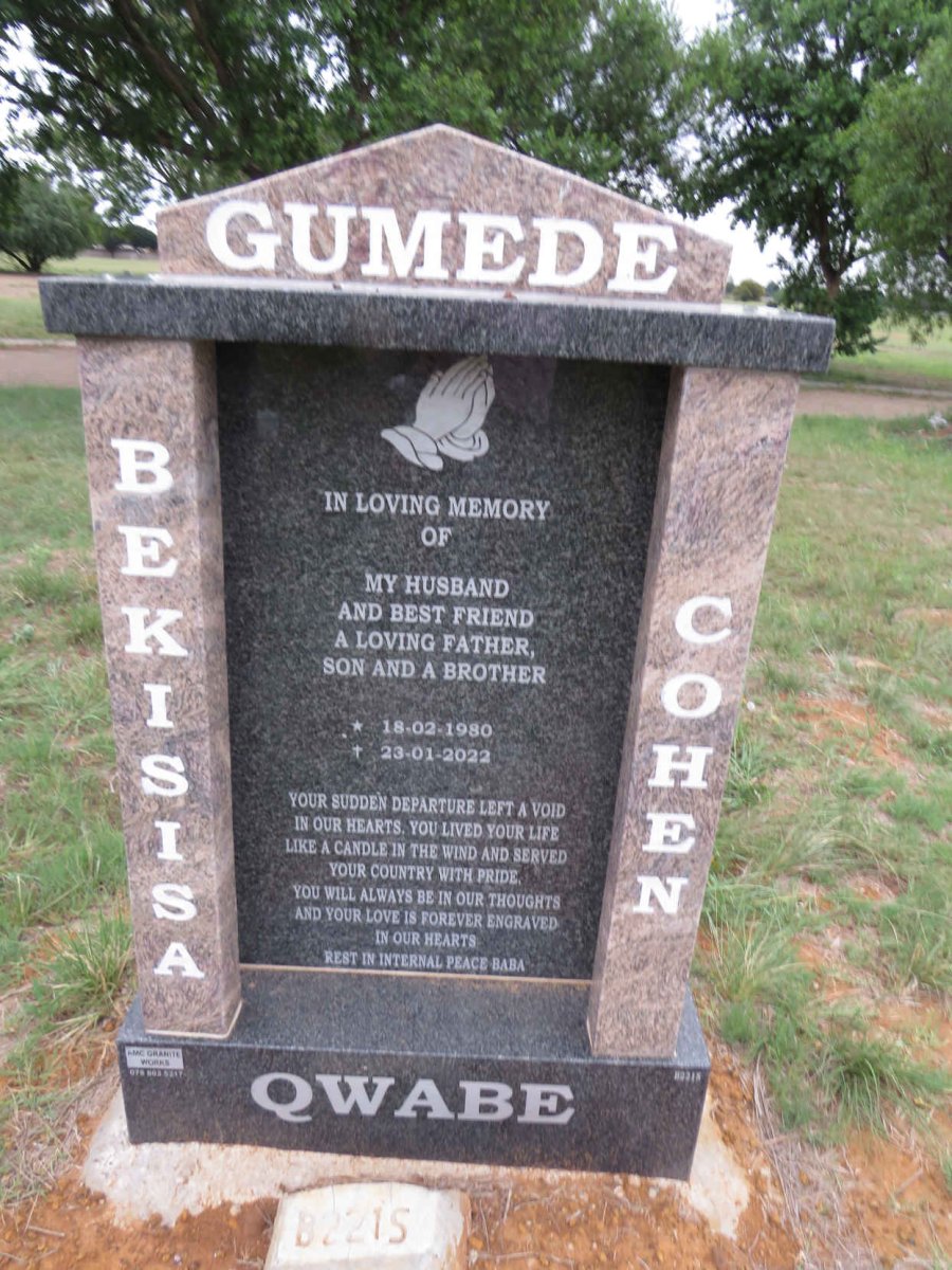 GUMEDE Bekisisa Cohen 1980-2022