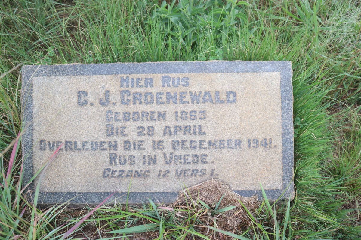 GROENEWALD C.J. 1863-1941