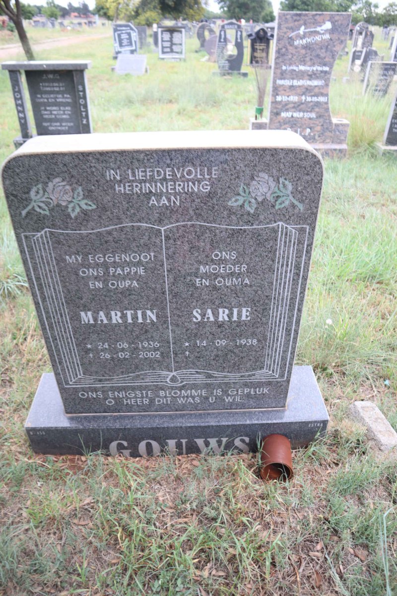 GOUWS Martin 1936-2002 & Sarie 1938-