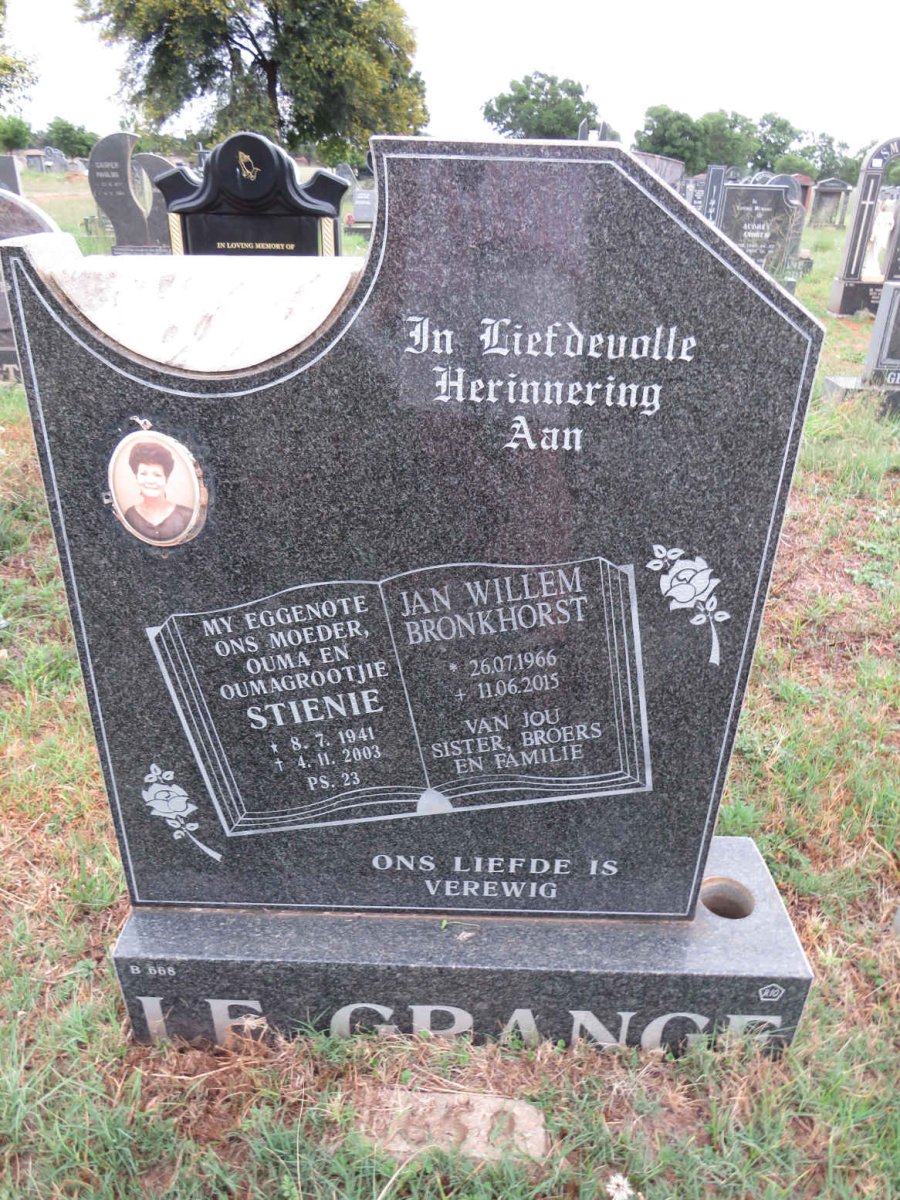 GRANGE Stienie, le 1941-2003 :: BRONKHORST Jan Willem 1966-2015