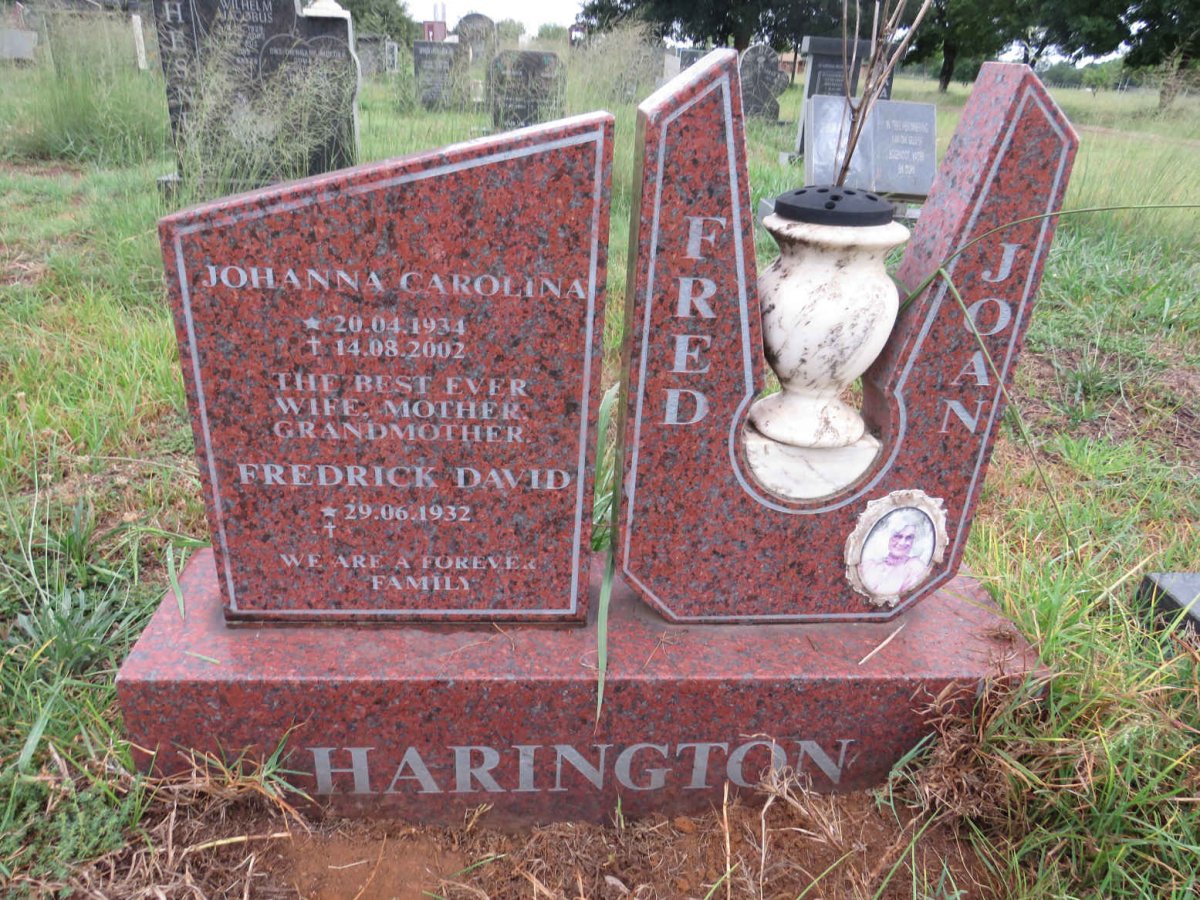 HARINGTON Fredrick David 1932- & Johanna Carolina 1934-2002