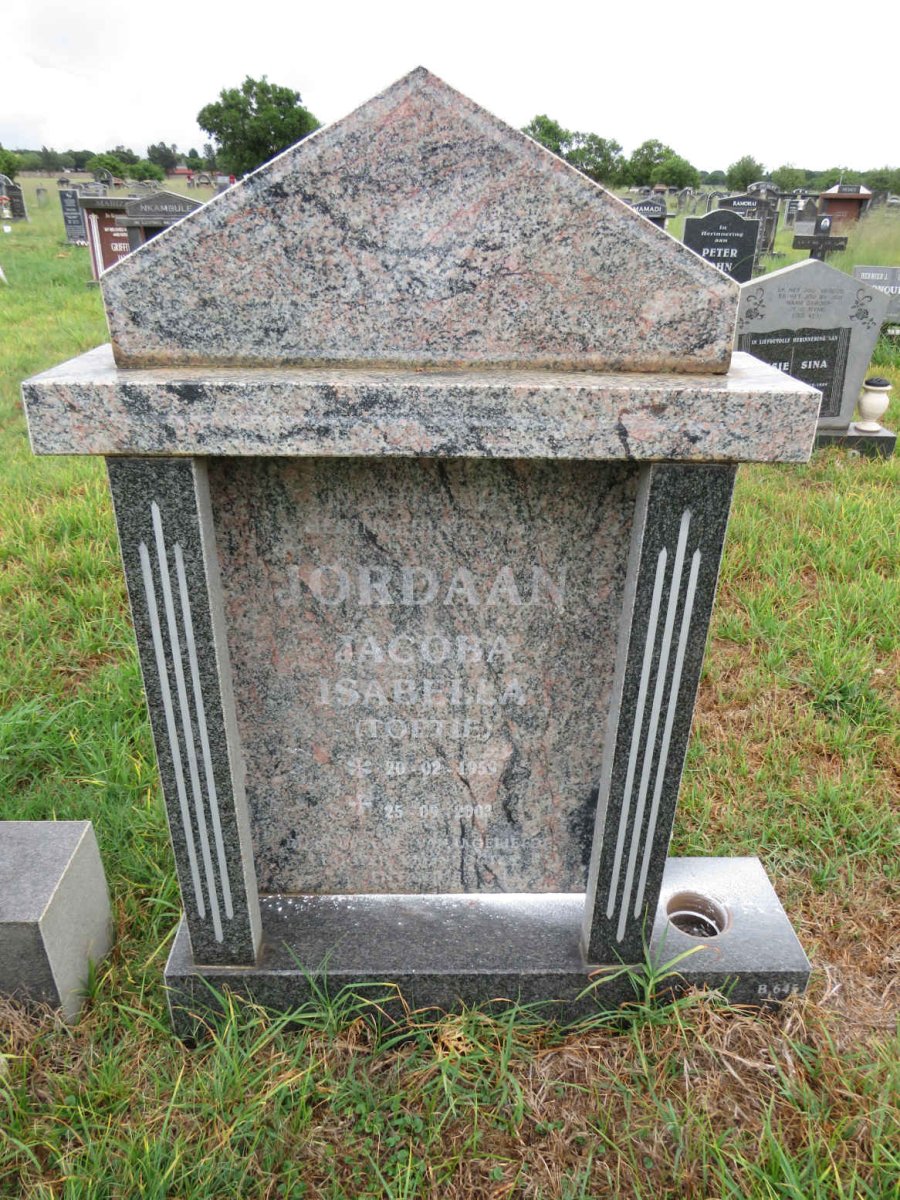 JORDAAN Jacoba Isabella 1959-2003