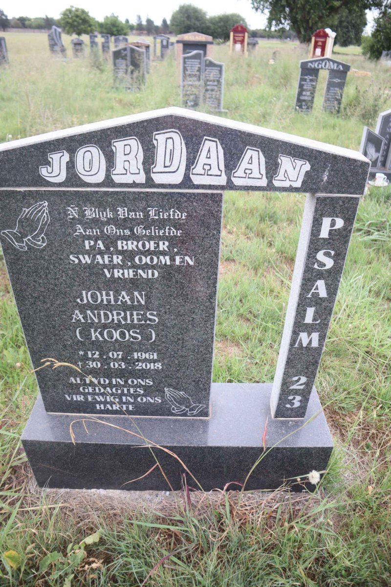 JORDAAN Johan Andries 1961-2018