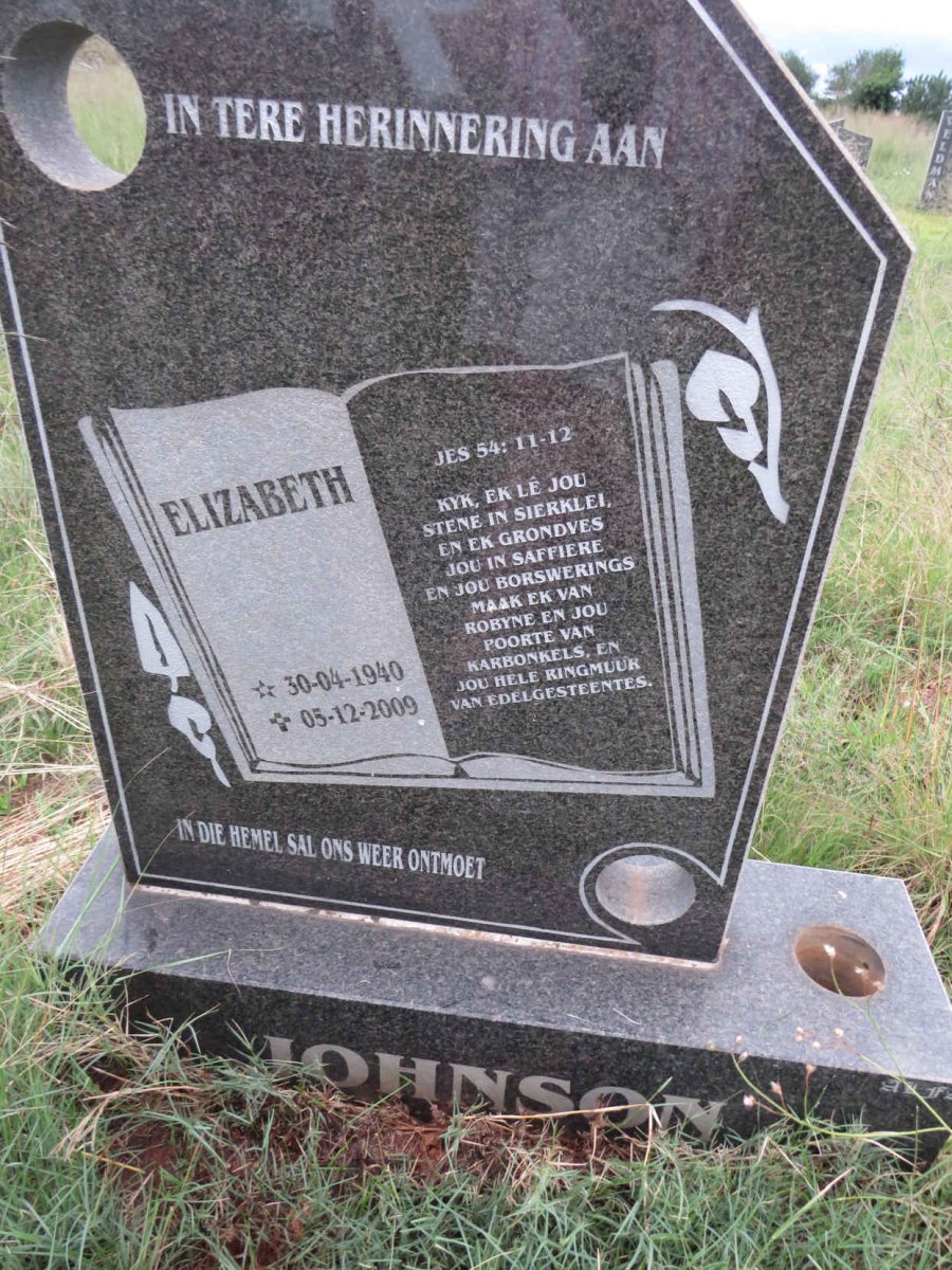 JOHNSON Elizabeth 1940-2009
